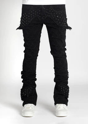 Guapi Obsidian Black Embellished Megabat Denim