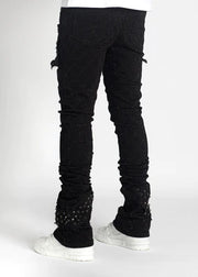 Guapi Obsidian Black Embellished Megabat Denim