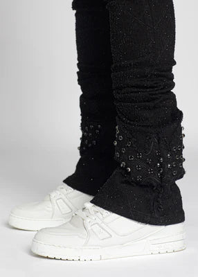 Guapi Obsidian Black Embellished Megabat Denim