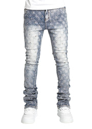 Guapi Aqua Blue Embellished Denim