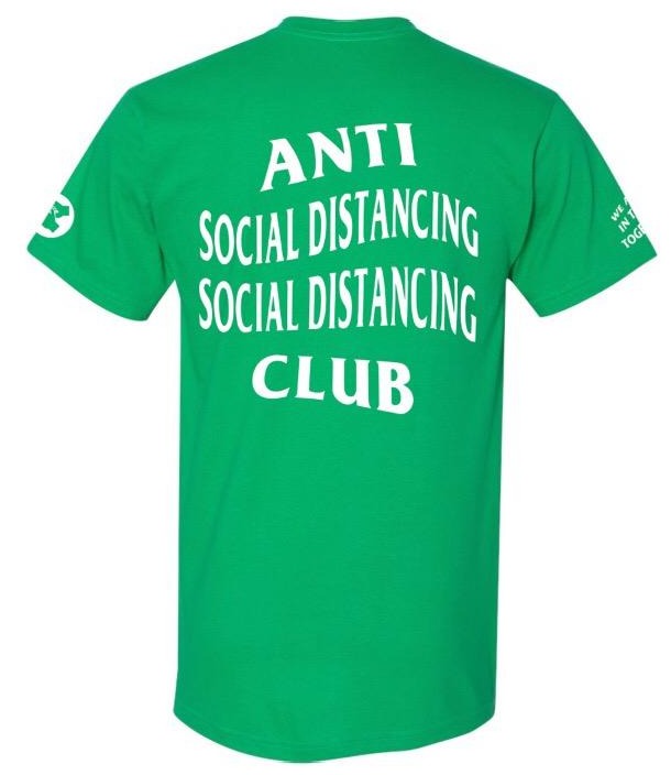 Anti Social Distancing T-shirt Green Numbered