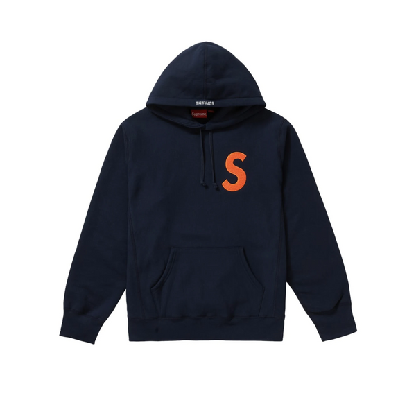 Supreme S logo Hooded Sweatshirt Navy