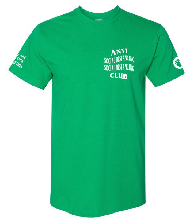 Anti Social Distancing T-shirt Green Numbered