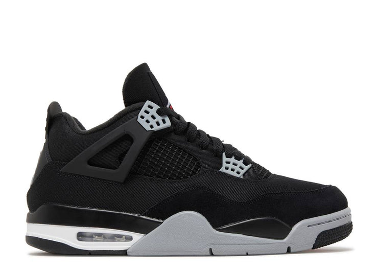 Air Jordan Retro 4 Black Canvas